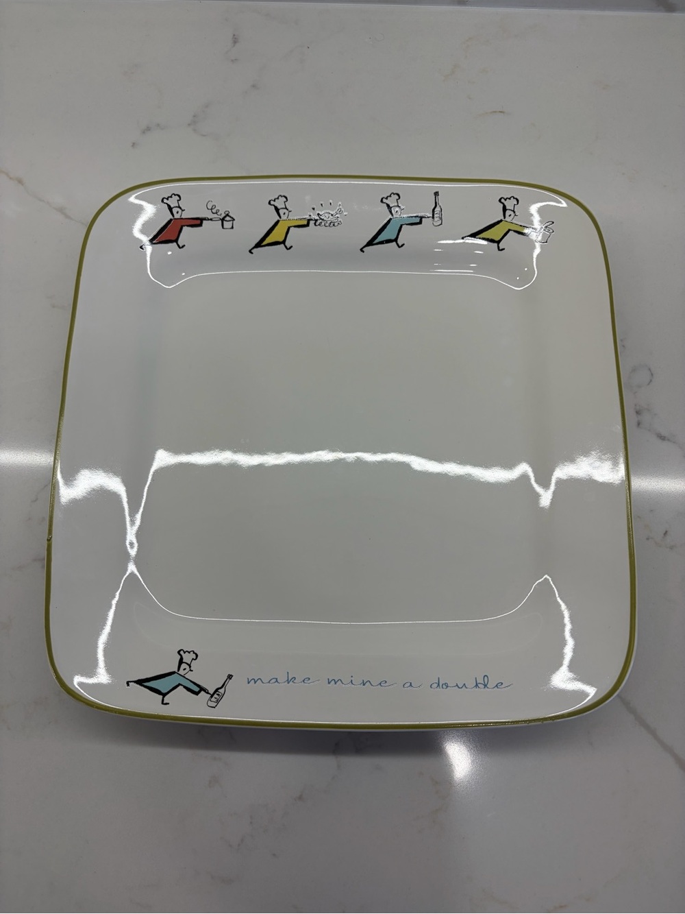 Rosanna ‘Make Mine a Double’ Square Serving Platter Mulitcolour French Chefs